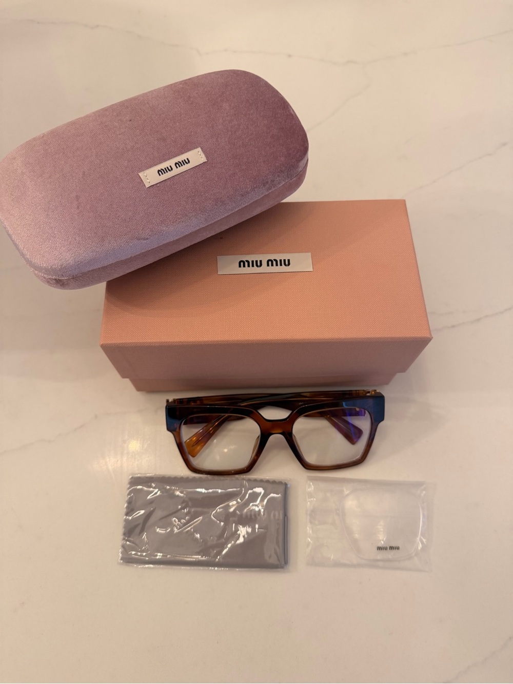 Miu Miu MU 04UV Eyeglasses Smoked Tobacco Frame Glasses